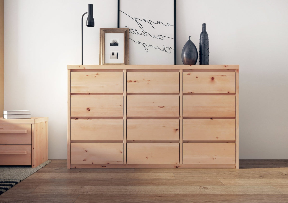 Zirbenkommode Villach mit 12 Schubladen, 150cm breit