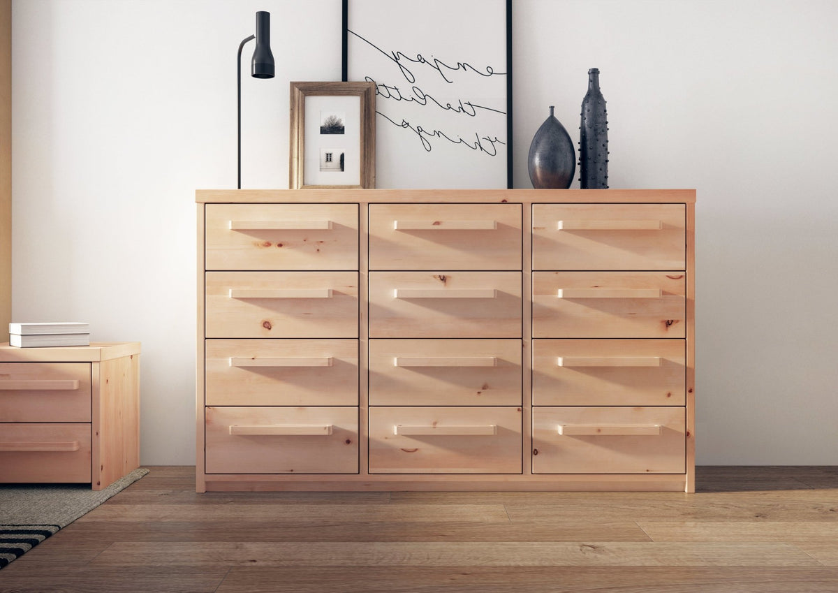 Zirbenkommode Klagenfurt mit 12 Schubladen, 150 cm breit