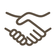 Handschlag-Symbol – steht für fairen Handel und ehrliche Produkte bei ANURI