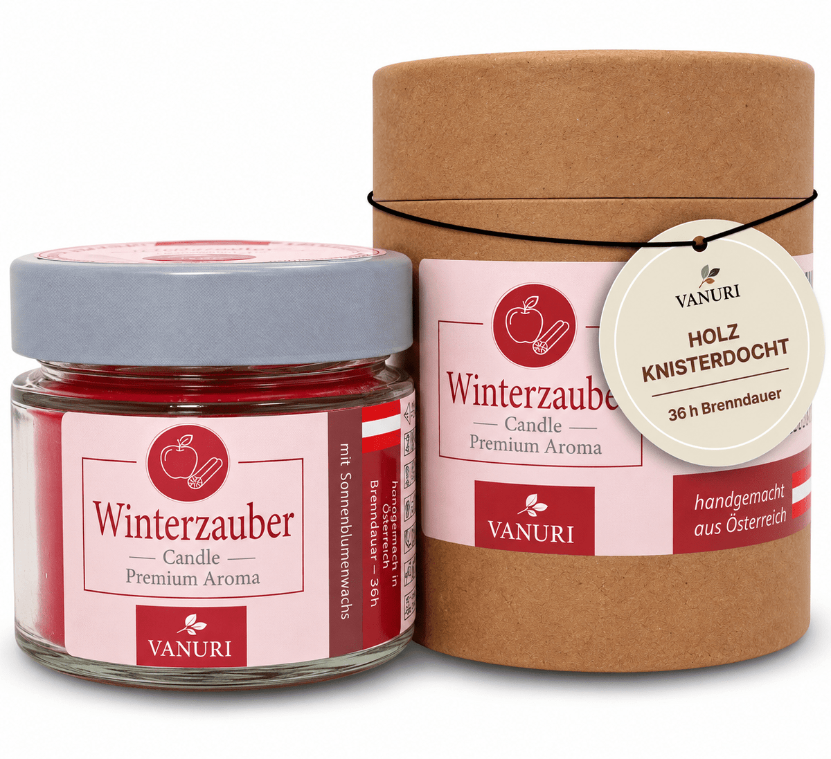 Duftkerze im Glas mit Holzdocht & Knistereffekt | Handgemacht in Österreich